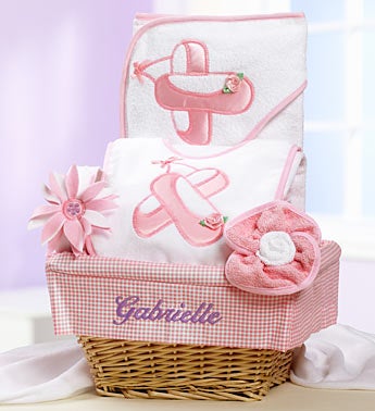Personalized New Baby Girl Ballet Dancer Gift Basket