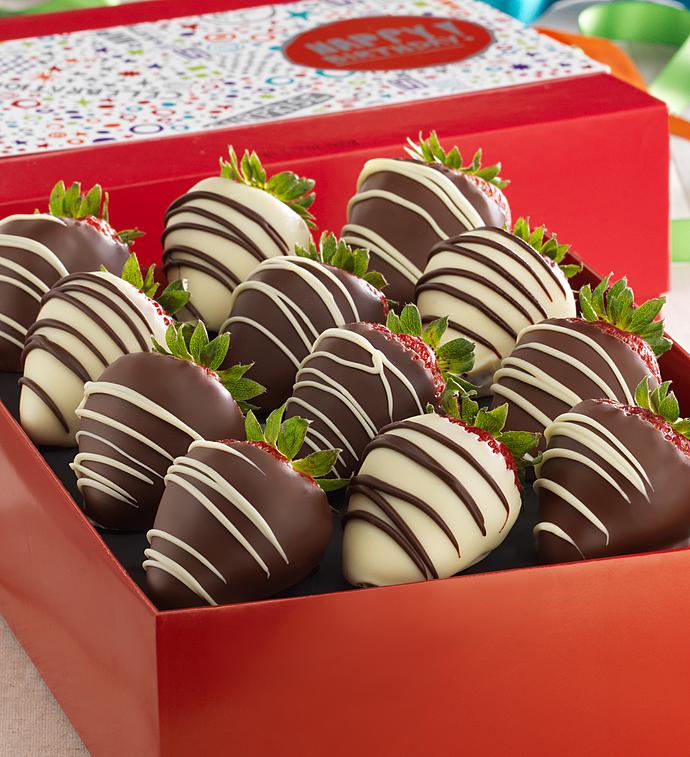 Fannie May Birthday Chocolate Strawberries-Fm Birthday Strawberry 12 Ct