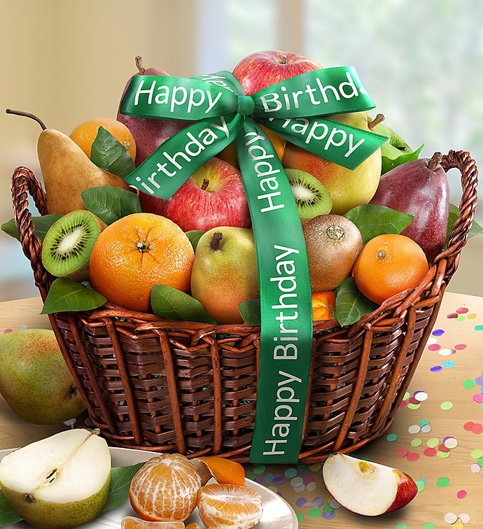 Happy Birthday Premier Orchard Fruit Gift Basket-Happy Birthday Premier Orchard Fruit Basket