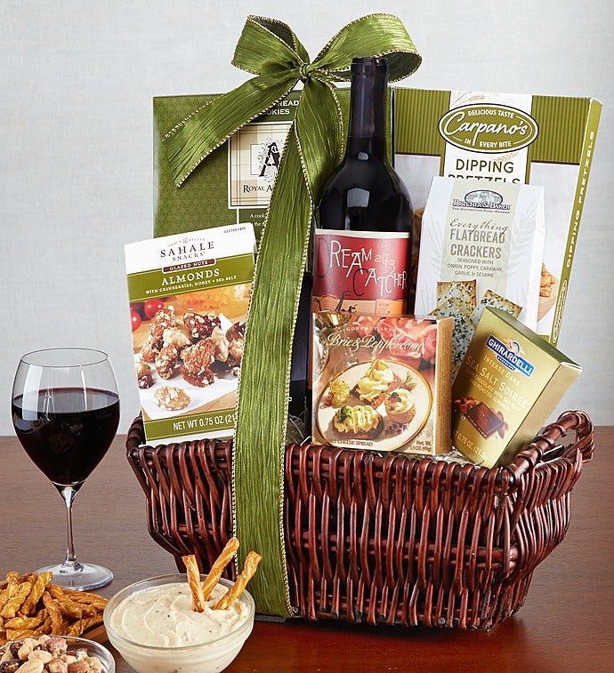 Vineyard Cellars Red Wine & Savories Gift Basket