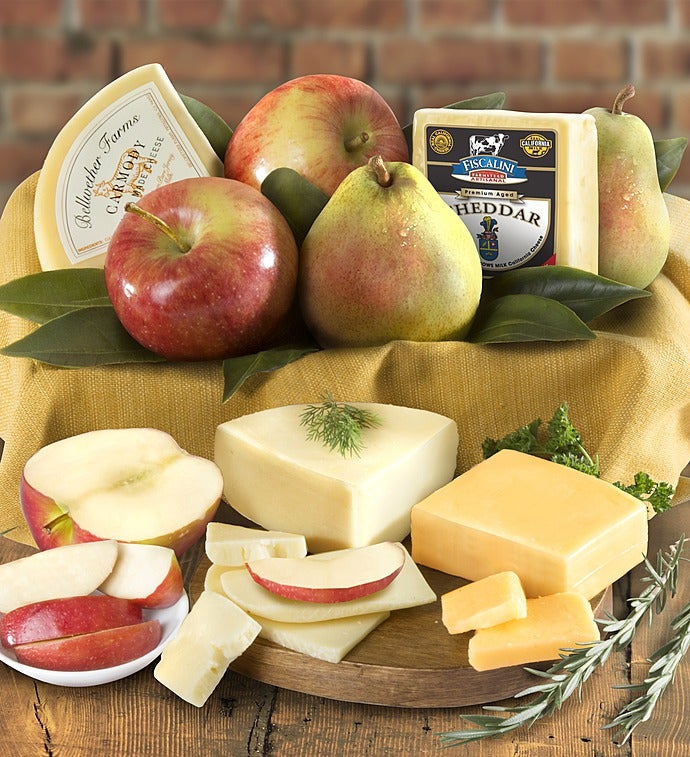 Fresh Fruit & Cheese Gourmet Basket - Gluten Free-Fresh Fruit & Cheese Gourmet Basket - Gluten Free