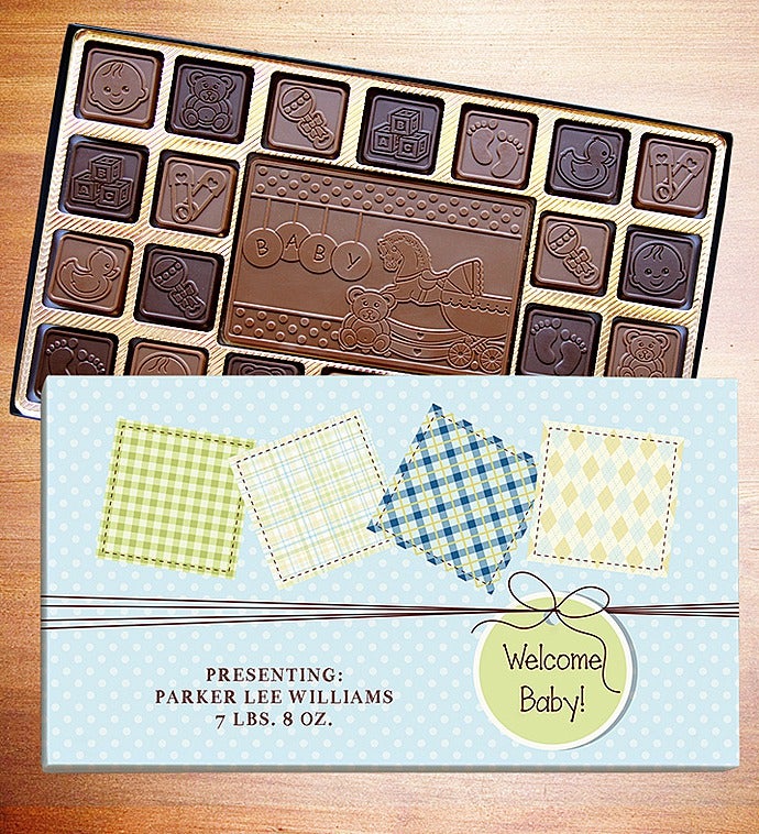 Welcome Baby Personalized Chocolate Box-Welcome Baby Chocolates -It's A Boy 45 Ct L Lb