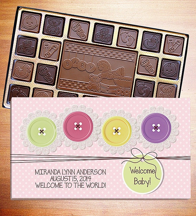 Welcome Baby Personalized Chocolate Box-Welcome Baby Chocolates -It's A Girl 45 Ct L Lb