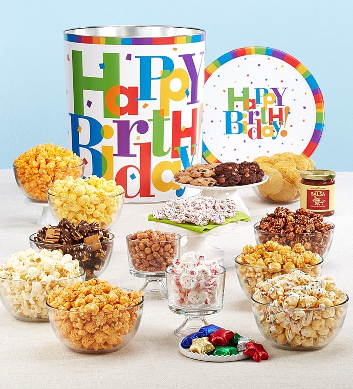 Popcorn Factory Big Birthday Deluxe Snack Tin-Popcorn Factory Big Birthday Deluxe Snack Tin