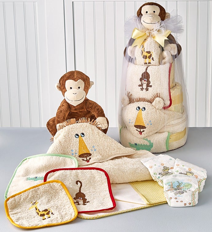 Jungle Friends Baby-Cakes Diaper Cake Tower-Jungle Friends Baby-Cakes Diaper Cake Tower