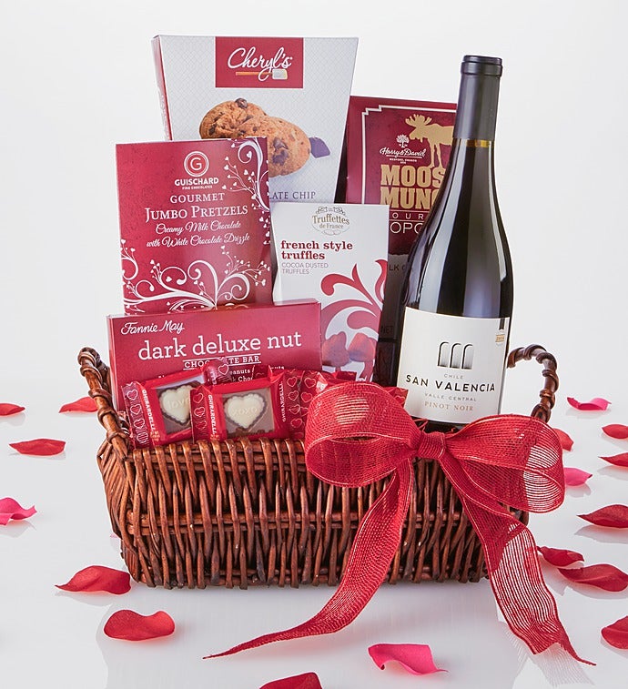 Time For Romance Wine & Chocolates Gift Basket