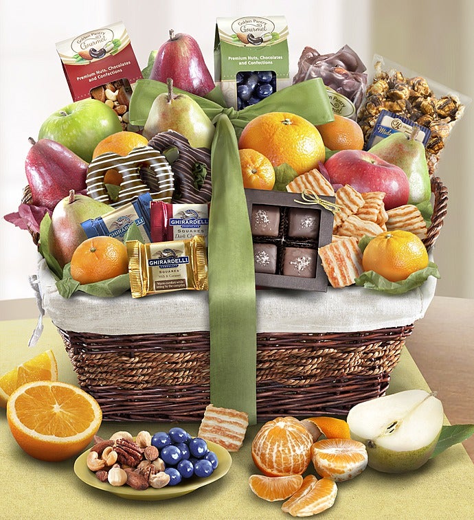 Distinctive Fruit & Sweets Gift Basket-Distinctive Fruit & Sweets Gift Basket