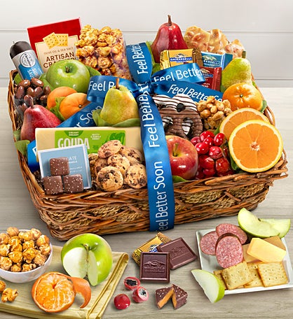 Feel Better Fruit & Sweets Gift Basket Deluxe