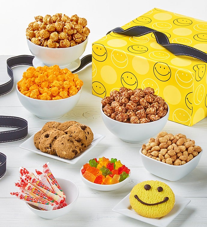 The Popcorn Factory Smiley Dot Sampler-The Popcorn Factory Smiley Dot Sampler Box