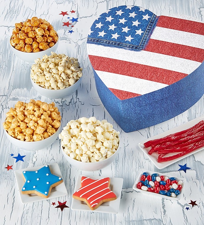 The Popcorn Factory Flag Box With Snacks-The Popcorn Factory Flag Box With Snacks