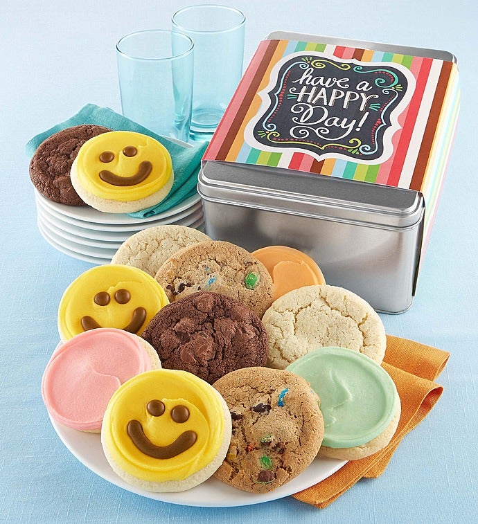 Cheryl's Have A Happy Day Cookie Gift - Cheryl's Have A Happy Day Assorted Cookie Tin