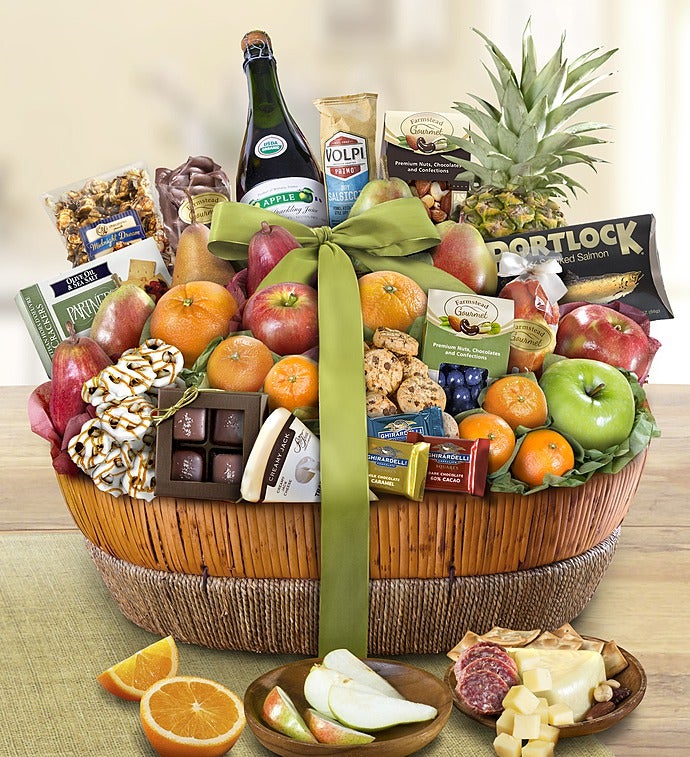 Distinctive Fruit & Sweets Gift Basket-Distinctive Fruit & Sweets Gift Basket Grande