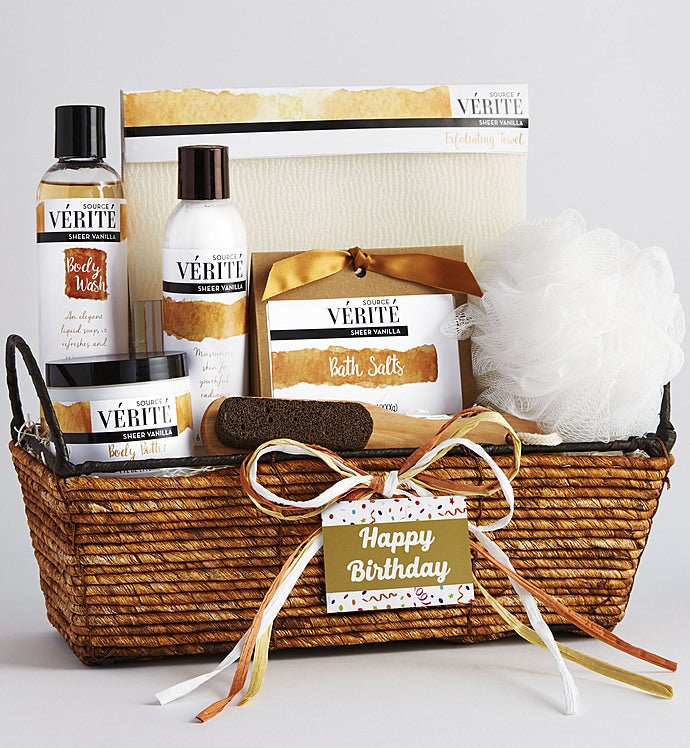 Happy Birthday! Vanilla Bliss Relaxing Spa Basket-Happy Birthday! Vanilla Bliss Relaxing Spa Basket