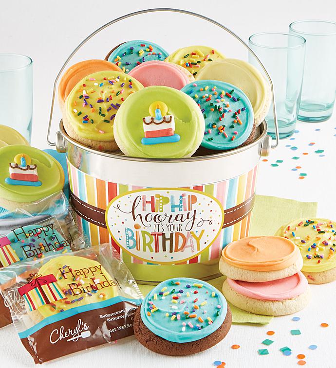 Cheryl's Hip Hip Hooray Birthday Gift Pail-Cheryl's Hip Hip Hooray Birthday Buttercream Pail