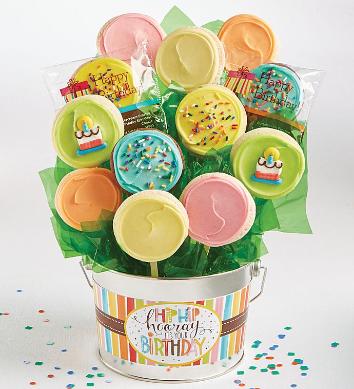 Cheryl's Hip Hip Hooray Birthday Cookie Flower Pot-Cheryl's Hip Hip Hooray Birthday Cookie Flower Pot
