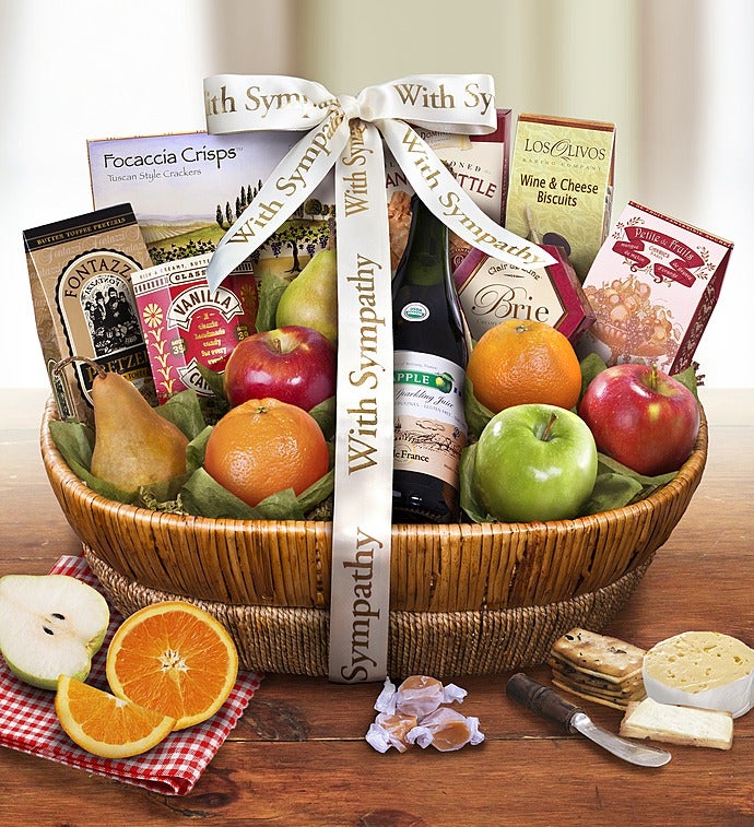 With All Our Love & Sympathy Fresh Fruit Basket-With All Our Love & Sympathy Fresh Fruit Basket
