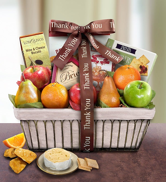 Thank You Parisian Terrace Fruit Gift Basket-Thank You Parisian Terrace Fruit Gift Basket