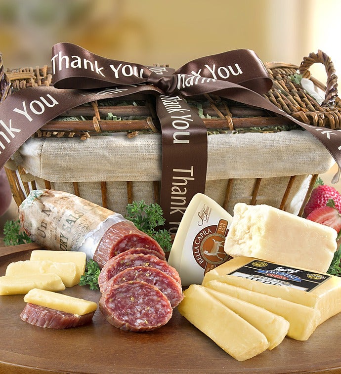 Thank You California-Made Meat & Cheese Basket-Thank You California-Made Meat & Cheese Basket