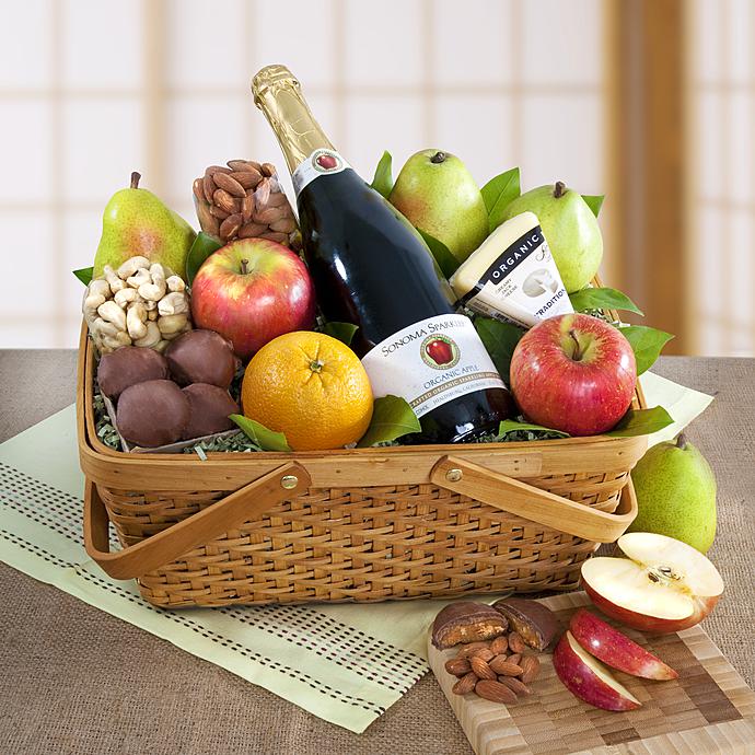 Distinctive Organic Fruit & Cheese Gift Basket-Distinctive Organic Fruit & Cheese Gift Basket