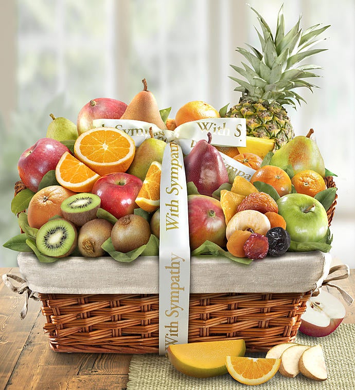 Wishing You Peace Sympathy Fruit Basket-Wishing You Peace Sympathy Fruit Basket - Deluxe