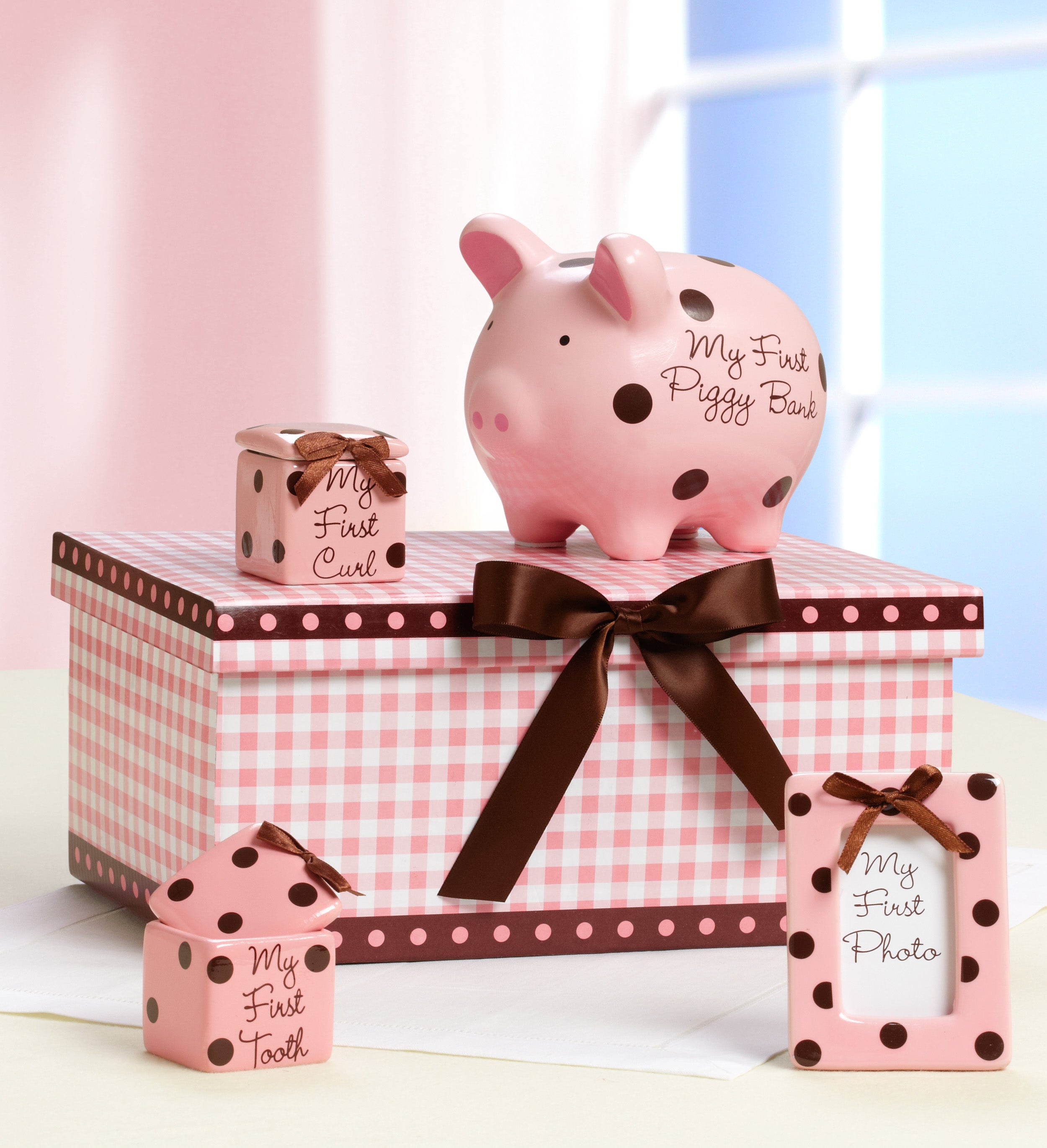 Image of Classic Pink Baby's "firsts" Keepsakes Set Firsts