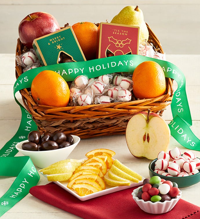 Yuletide Cheer Holiday Fruit & Sweets Basket