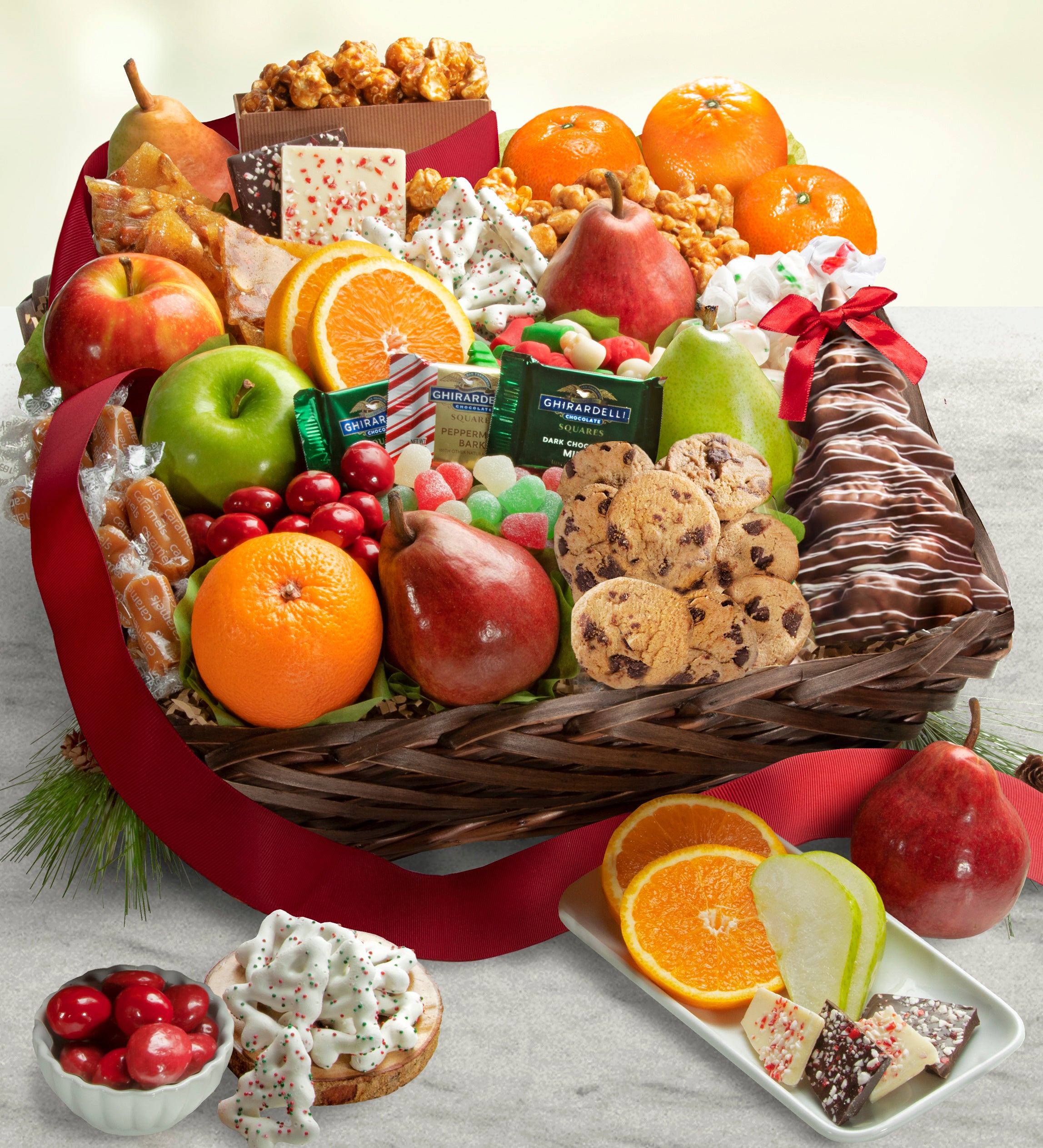 Holiday Gathering Fruit & Sweets Basket | 1800Baskets.com-1009