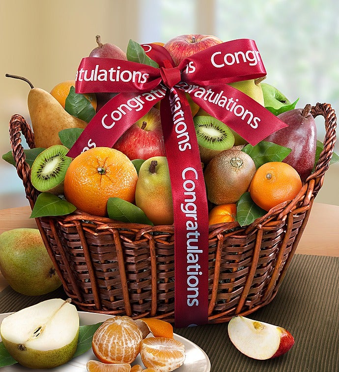 Image of Premier Orchard Congratulations Fruit Gift Basket Congrats