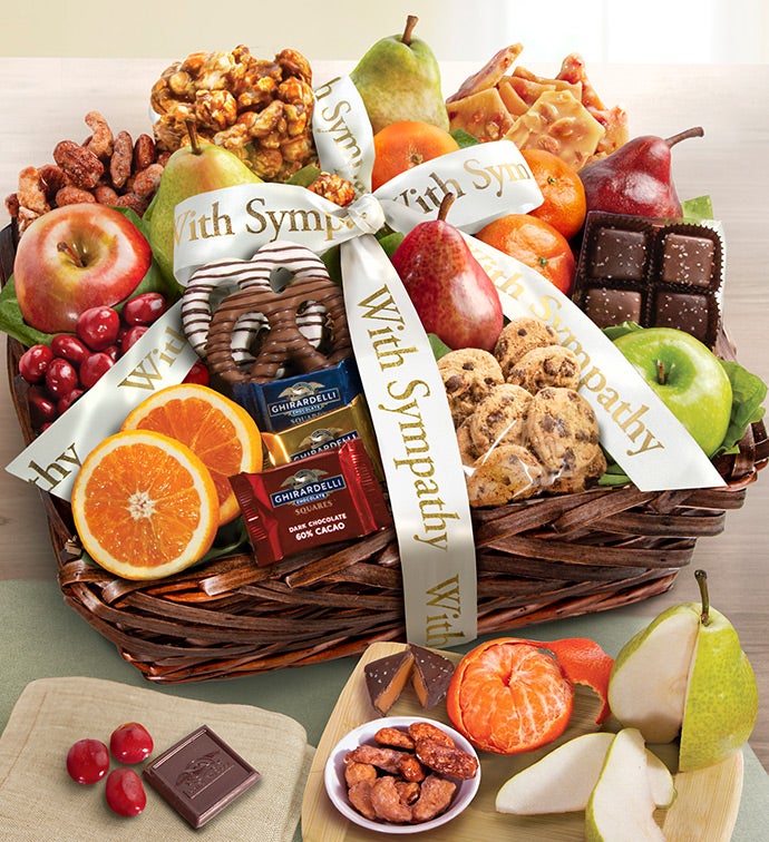 Sympathy Fruit & Sweets Gift Basket | Sympathy Gifts | 1800Baskets.com