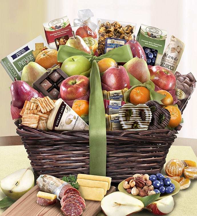 Distinctive Fruit & Sweets Gift Basket Deluxe