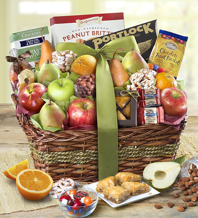 With Remembrance Kosher Fruit  Sweets Basket
