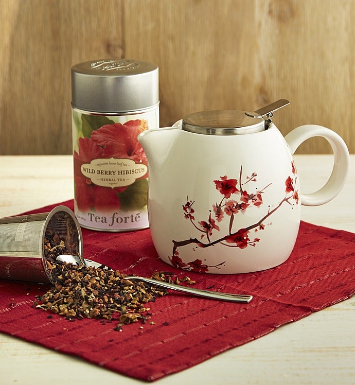 Tea Forte Cherry Blossom Teapot  Tea