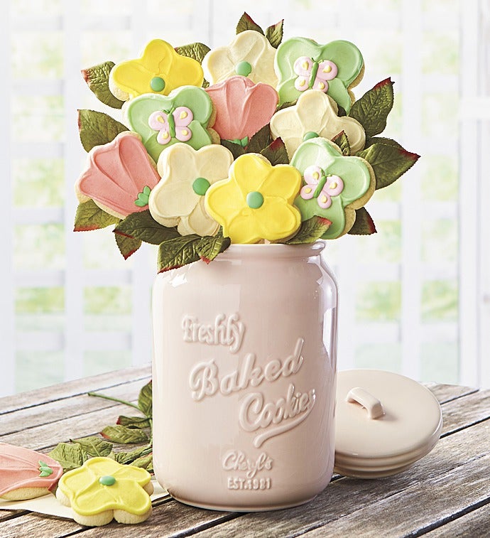 Cheryl's Mother's Day Cookie Flowers & Mason Jar