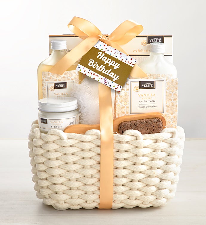Happy Birthday! Vanilla Bliss Relaxing Spa Basket