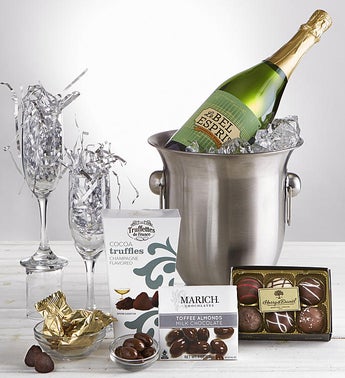 Celebrate Sparkling Wine Chiller Gift with Flutes