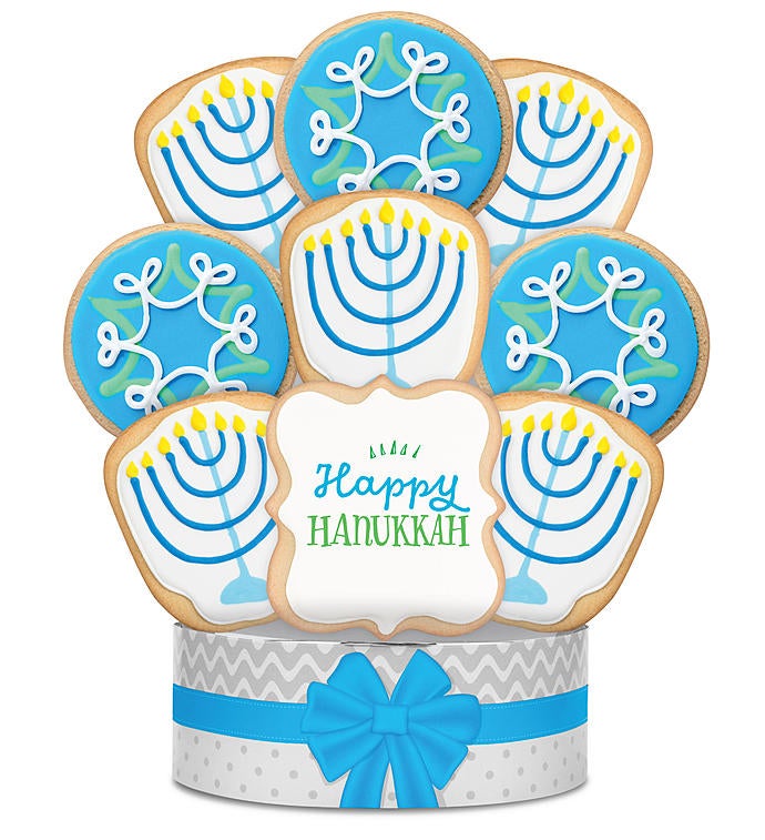 Happy Hanukkah Cookie Arrangement