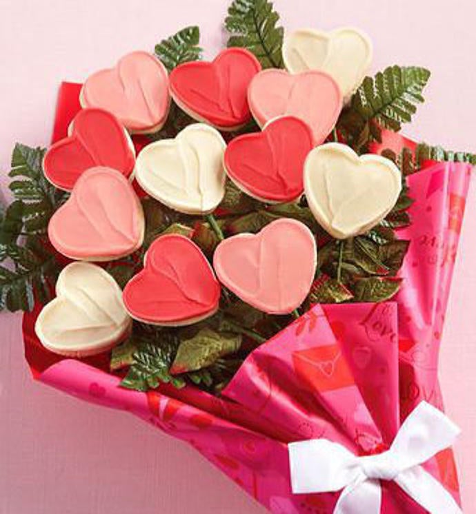 Cheryl's Valentine Long Stemmed Cookie Flowers