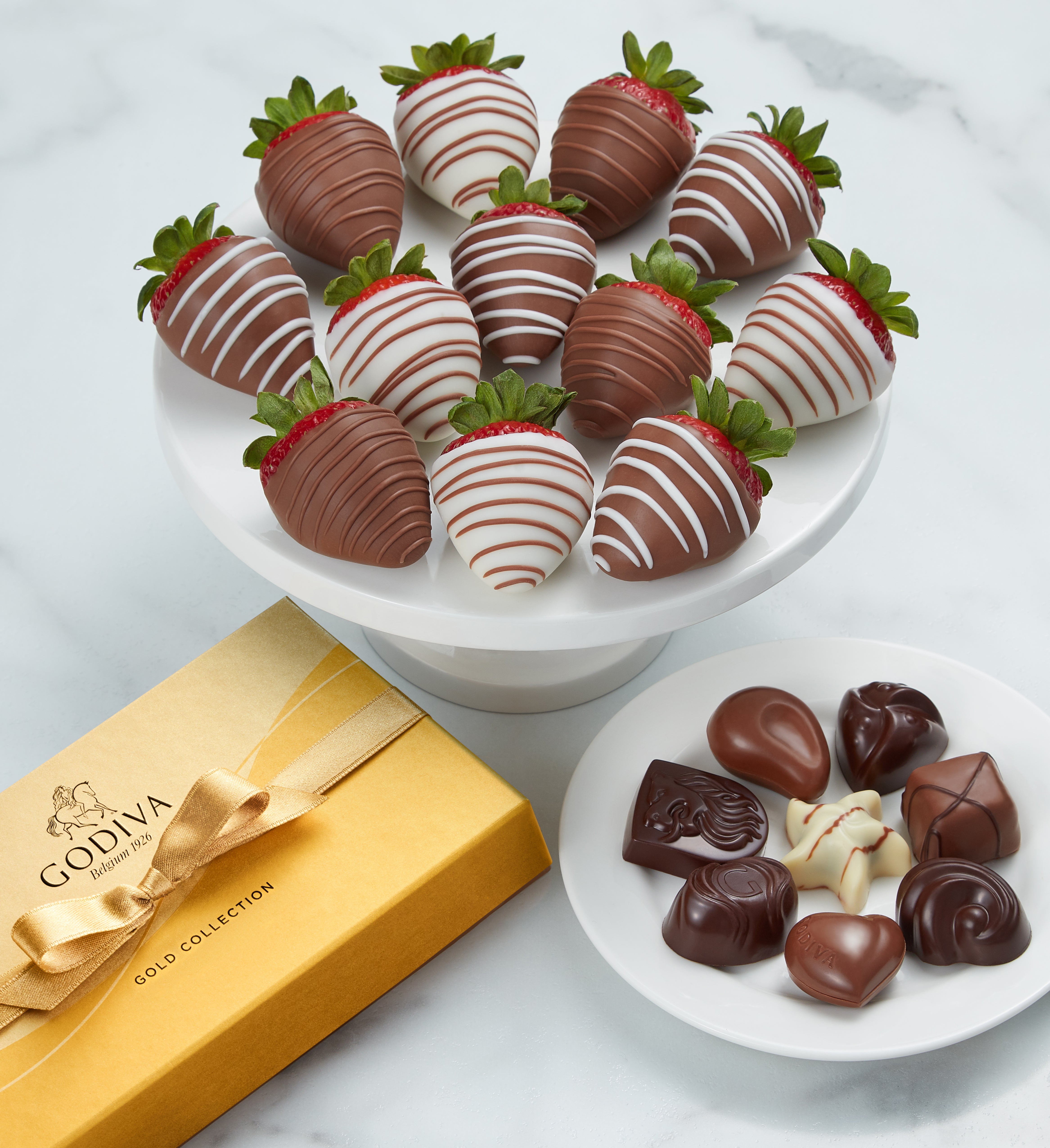 Godiva Ballotin & Chocolate Covered Strawberries