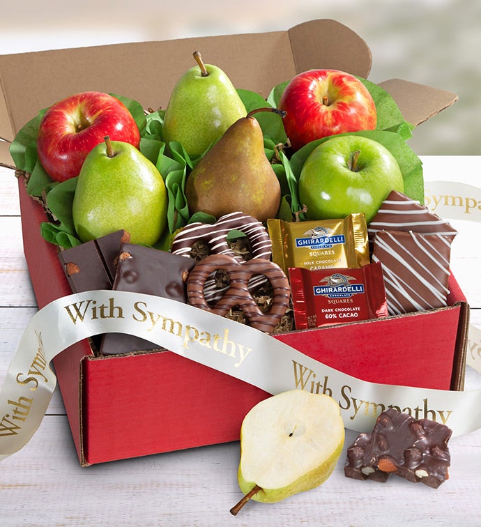 With Sincere Sympathy Fruit & Sweets Box