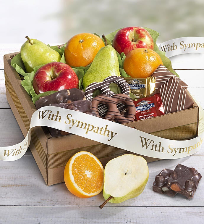 With Sincere Sympathy Fruit  Sweets Box