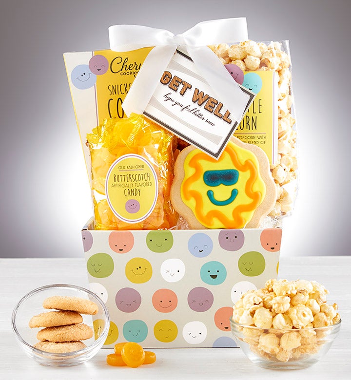 Image of Sending Get Well Smiles Sweet Treats Gift Basket