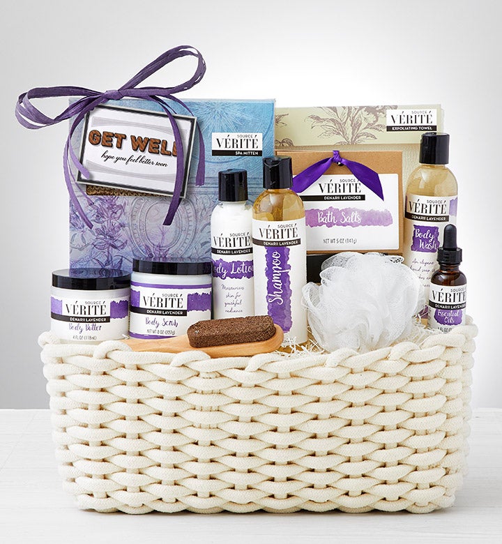 Image of Feel Better Soon Denarii Lavender Spa Gift Basket Grande