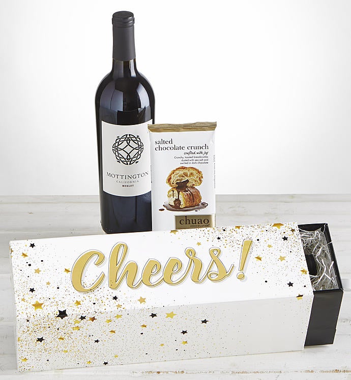 Cheers Merlot Wine  Chocolate Celebration Box