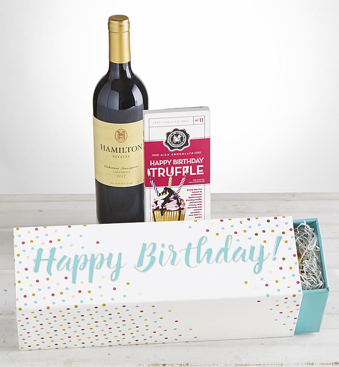 Happy Birthday! Cabernet Wine & Chocolate Box