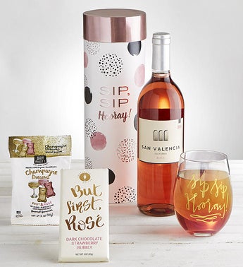 Sip Sip Hooray Ros Wine Glass Gift Set