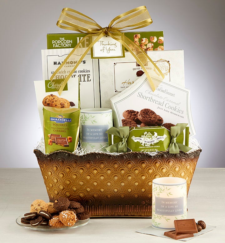 Image of Faith & Fond Memories Sympathy Candle Basket