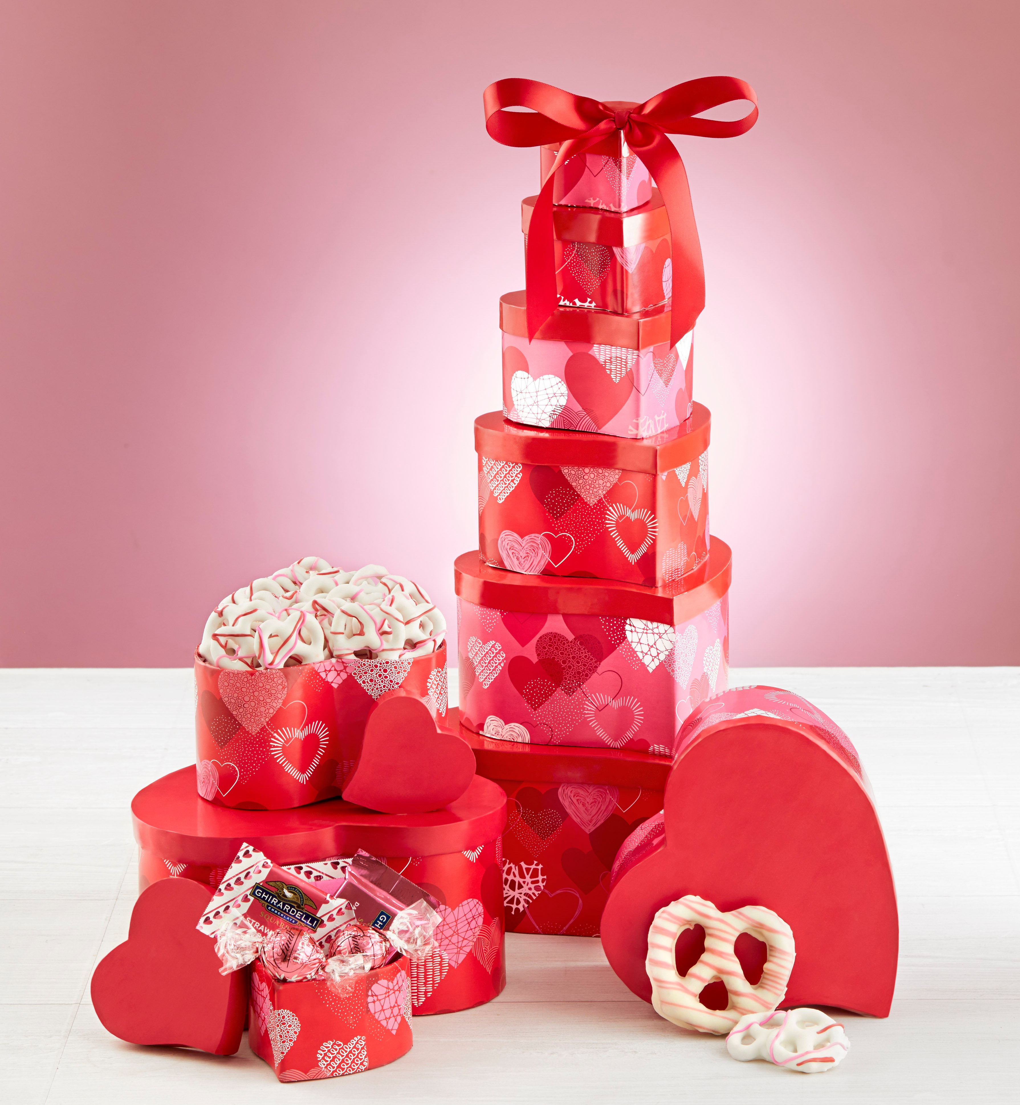 Hearts Afire Valentine Chocolate & Sweets Tower