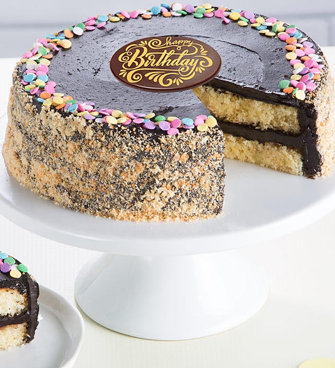 Bake Me a Wish Golden Fudge Happy Birthday Cake