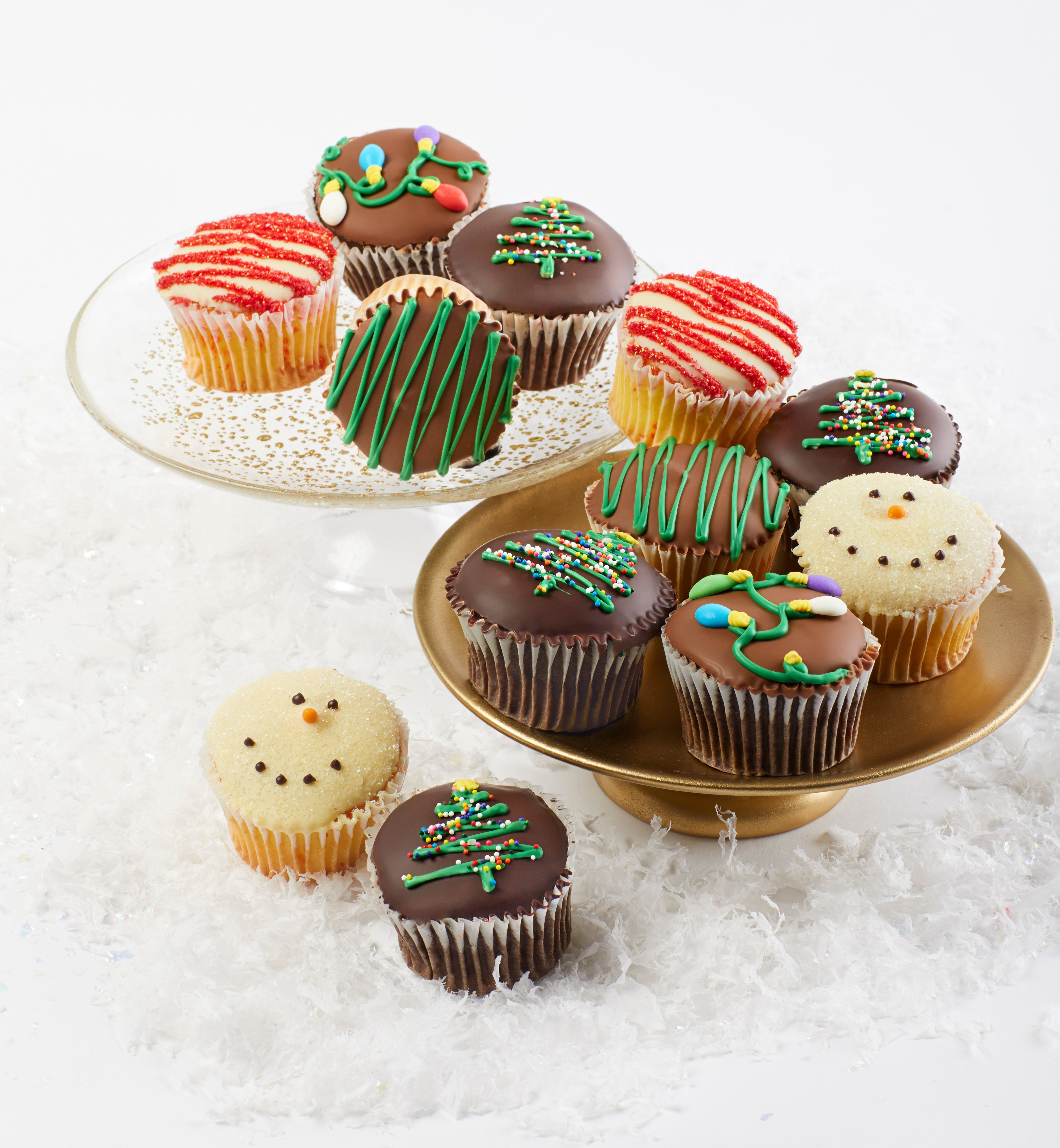 Holiday Belgian Chocolate Dipped Cupcakes 12ct