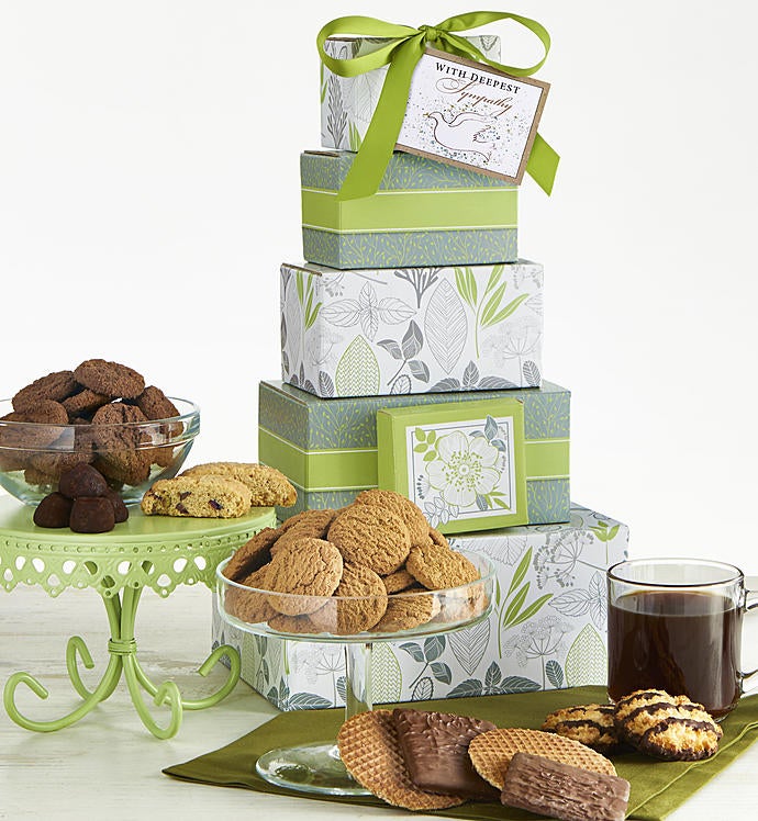 Image of With Sincere Condolences Sympathy Gift Tower